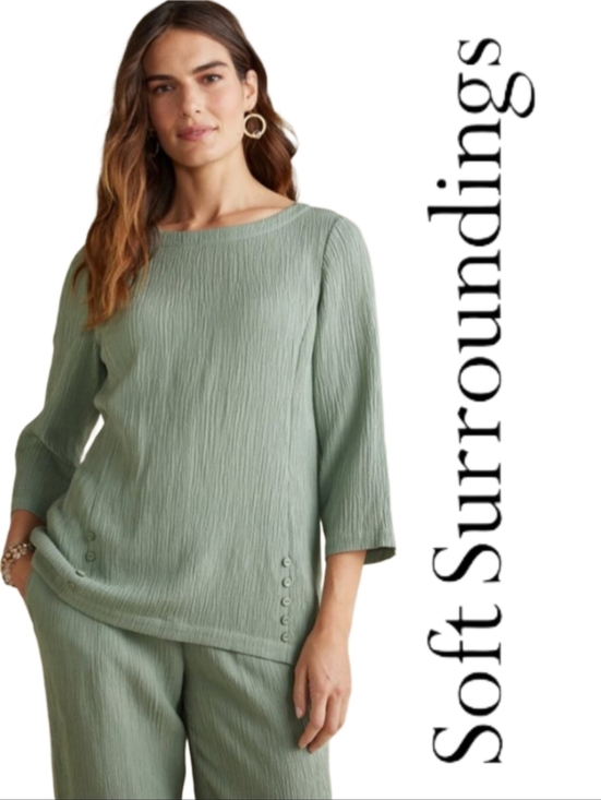 Soft Surroundings Tops - 🆕️ Soft Surroundings Oceo Crinkle Gauze Tunic